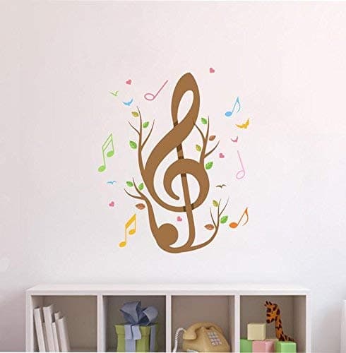 Creatick Studio Music Notes Birds & Hearts Wall Sticker Standard Size - 75Cm X 70Cm Color - Multicolor
