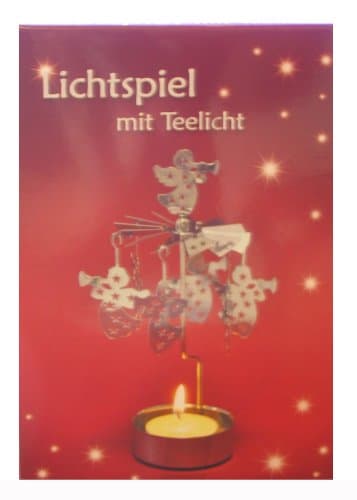 German Angel Chimes Pyramid - Nickle Plated - Tea Lights