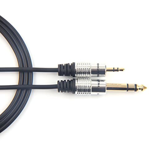 BOTEEN Gold plated-3.5 mm (1/8 inch) mini jack stereo to 6.35 mm(1/4 inch TRS male plug adapter Cable For iPod, Laptop,Home Theater Devices, and Amplifiers (1.8m/6 ft)