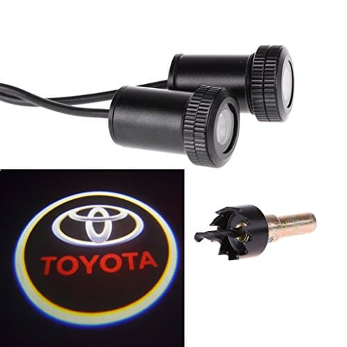 Slite Universal Car LED Projector Door Lamp Ghost Shadow Welcome Light Laser Emblem Logo Kit for BMW with Stylus Dust Plug- 1 Pair (Toyota)