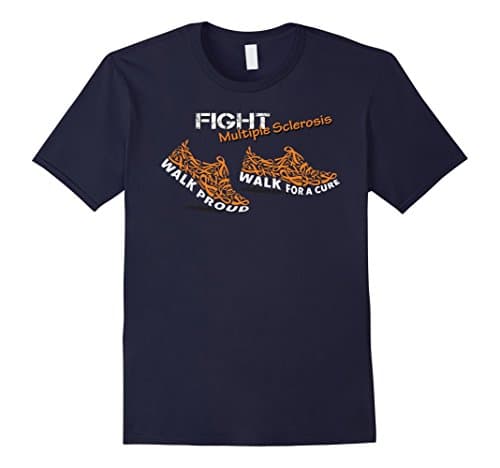 Men's Multiple Sclerosis Awareness Shirts - Walk Proud For A Cure XL Navy