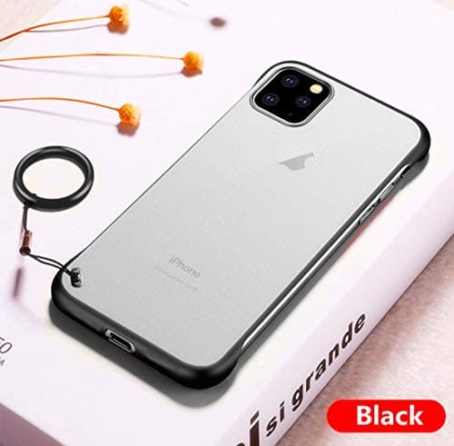 Slim Fit iPhone 11 / XI Clear Frosted Case,Hosgor Scrub Frameless Surround Sound Design,Soft TPU Corner PC Matte Backplane Sweatproof Bare Machine Feel for iPhone 11 / XI 6.1" 2019 (Black)