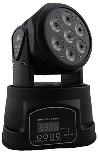 Eshine 7/12Channels LED Mini Wash Moving Head Light Black 7x8w RGBW 4in1 Stage Lighting For Wedding Christmas Birthday DJ Disco KTV Bar Event Party Show(1PC Mini Wash Moving Head Light 7x8w)