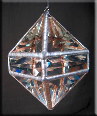 Rainbow Water Prism - Crystal Ice Octahedron Rainbow Maker - Clear Stained Glass Suncatcher