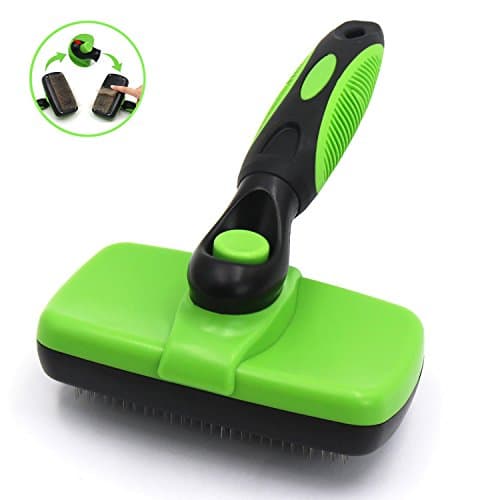 Pet Grooming Brush by Kedda - Self Cleaning Slicker Brushes Best Shedding Tools for Grooming Cat Dog Long & Thick Hair