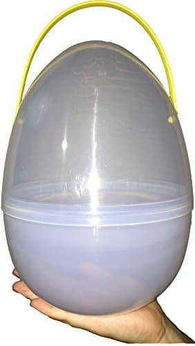 Large 10" Easter Egg with removable plastic handle by EVO EAGLE | Perfect for Easter and Decorating Surprise Eggs