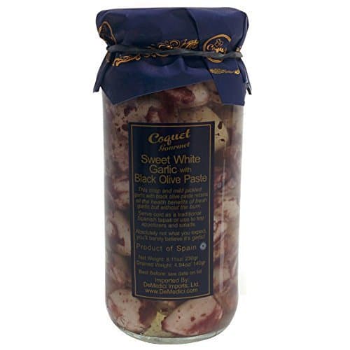 Coquet Gourmet Sweet White Garlic with Black Olive Paste from Spain, Drained Weight 4.94 oz by Coquet Gourmet