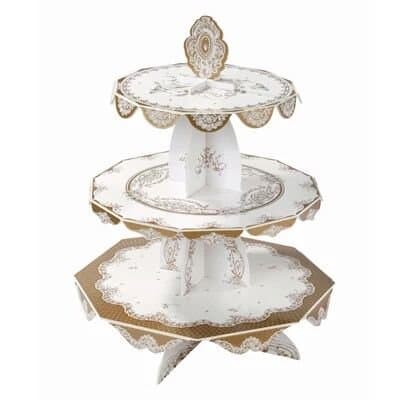 3Tier Cake Racks Wedding Party Tree Tower Acrylic Cupcake Cup Cake Display Stand (Gold)