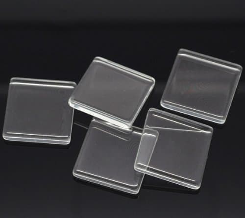 Clear Square Glass Tile Seals 25x25 mm