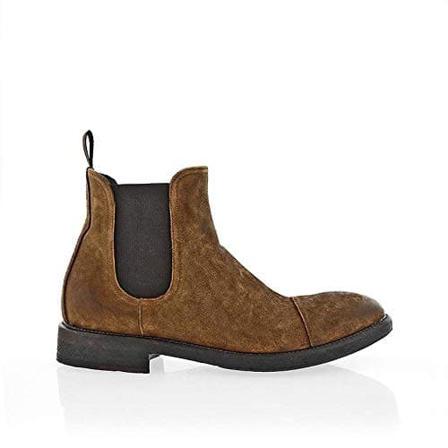Angelo Burlinetto Men`S Camel Waxed Chelsea Boot