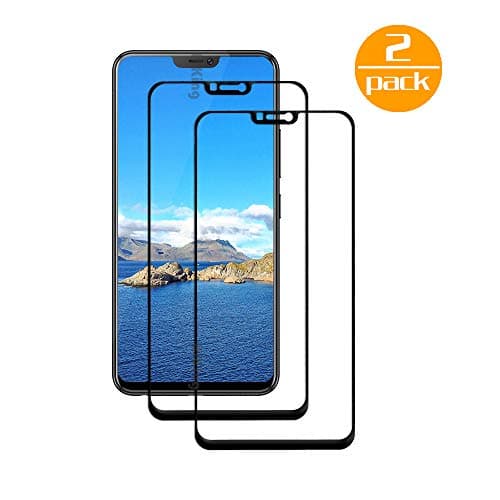 [2 Pack] For vivo V9 Screen Protector - [9H Hardness] [Crystal Clear] [Bubble Free] Tempered Glass Screen Protector for vivo V9 (Black)