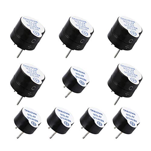 nidici 5V Active Alarm Buzzer Super Loud Beeper Tracker 2 Terminals Electronic Continuous Sound Buzzer 5pcs 12X9.5mm and 5pcs 9X5.5mm for FPV Racing Drone RC (5V Active Alarm)