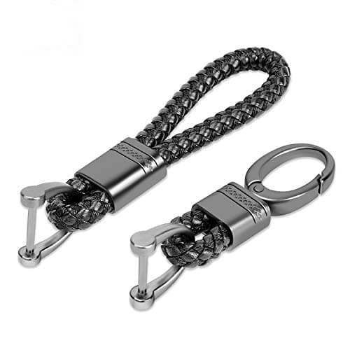 ROYAGO 2Pack Keychains Car Key Rings No Logo Grip Strap Ideal Gift for Men Women Mercedes Cadillac Lexus Ford Toyota Audi VW Honda (Black)
