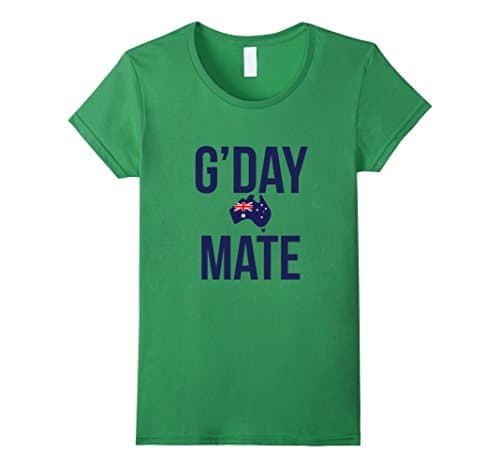 Women's G'Day Mate Tee Down Under Australia T-Shirt - Aussie Tee Medium Grass