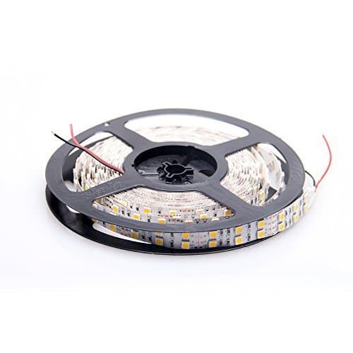 XKTTSUEERCRR 5050 SMD 16.4Ft 5 Meter Double Row 600LEDs Warm White Non-Waterproof Flexible LED Strip Lights 120LEDs/M 600LEDs/Roll String Lights