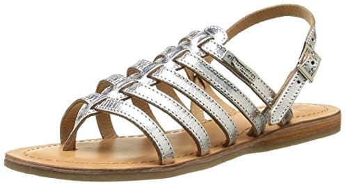 HERIPO, Women's Gladiator Gladiator Sandals, Silver (Argent), 2.5 UK (36 EU)