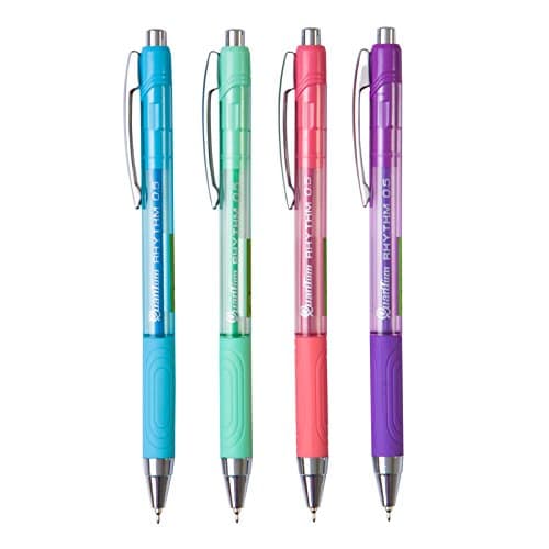 Quantum Rhythm Ballpoint Pen 0.5 mm. Blue ink, Pack 3 pcs (Random handle colors)