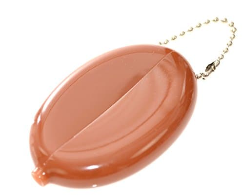 Quikoin Original Oval Sof-Touch Squeeze Coin Purse Made in USA (Brown (Opaque))