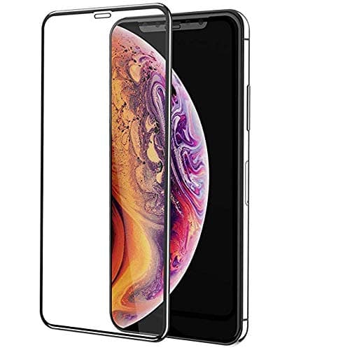 Lezix Edge to Edge Full Front Body Cover Tempered Full Glass Screen Protector Guard for Apple iPhone Xs/X - Crystal Black