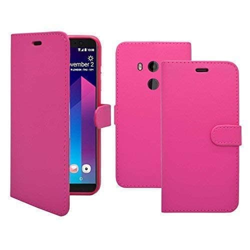 Mobile Phone Case Cover Compatible For HTC U11 Plus Wallet Flip Stand Card Slot PU Leather Magnetic Closure Case Cover In Pink