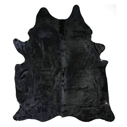 Solid Black Cowhide Rug - X Large Cow hide Cow Skin Rug