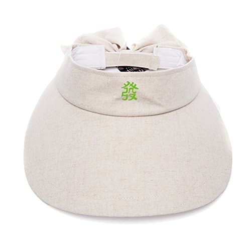 Womens Summer Hat Empty Top Visor Hats Green Dragon Mahjong Big Brim Flap Caps