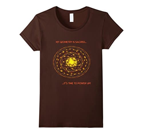Sacred Geometry t-shirt, My Geometry is Sacred, Math Quantum - Female Medium - Brown