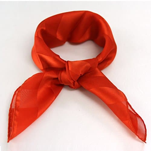 Kkusebo Women's Mini Square Satin Stripe Scarf Rust 19X19Inch