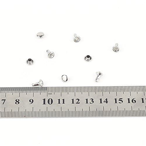 100 Sets Rhinestone Rapid Studs Round Metal Rivets Punk Decor for leathercraft Bag Shoes Bracelet (7mm)