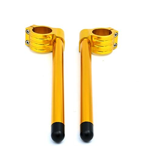 Motofans Motorcycle 7/8" Pair 37MM Fork Clipons Handlebars Handle Bar CNC Riser Regular Handlebar Adjustable For Kawasaki Ninja EX500 1994-2009 Gold