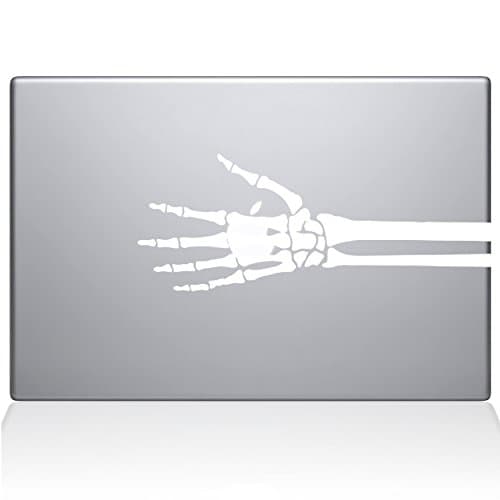 The Decal Guru 2086-MAC-13P-W Skeleton Hand X-ray Decal Vinyl Sticker, White, 13" MacBook Pro (2015 & Older)