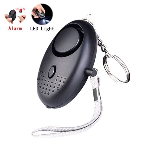 130DB Emergency Personal Security Sirens Safety Wolf Alarm Portable Self-Defense Safe sound Keychain SOS Devices With LED Flashlight Ideal Gift For Women Kids Girls Elderly Tracker (Black)