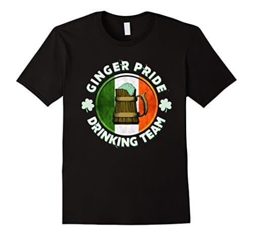 Men's Ginger Pride Drinking Team T-shirt Patrick's Day XL Black