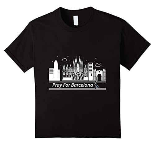 Kids Pray for Barcelona Tshirt, Las Ramblas terror attack 12 Black