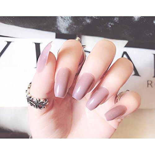 Dongcrystal 24Pcs Long Ballerina False Nail Tips Artificial Nails Full Cover Ballerina Girls Fake Nails - BLJ07