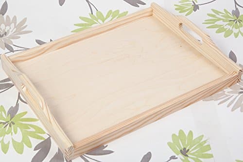 MEDIUM UNPAINTED WOODEN SERVING TRAY TEA TRAY 6 x 30 x 40cm / ART CRAFT DECOUPAGE / WOODENLAND by WOODENLAND