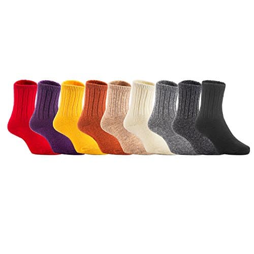 4 Pairs Children's Comfy, Durable, Stretchable Wool Crew Socks Size 0Y-6Y