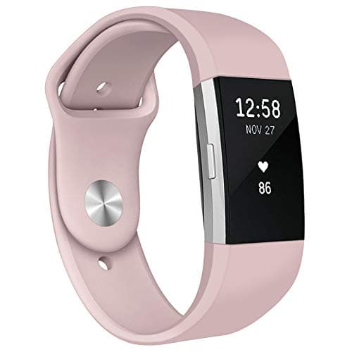 Pedfsy Compatible Fit bit Charge 2 Bands, Silicone Breathable Replacement Bands Sport Strap Adjustable Wristbands for Fit bit Charge 2 Fitness Smartwatch, Large Small