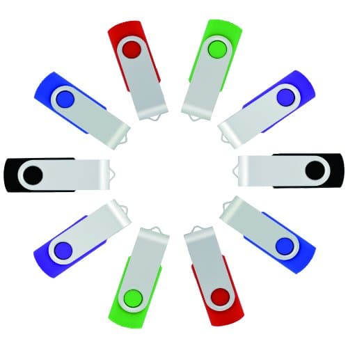 JOIOT 2GB USB 2.0 Flash Drive with 5 Lanyards (10 Pack) - Multicolor