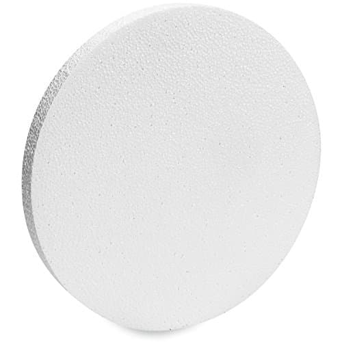 Styrofoam Disc - 8 inches Diameter, 1/2 inch Thick - Circles - White (Lot of 10)