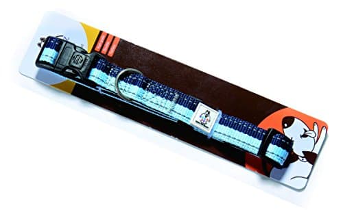 "Clearance Sale" SMARZ PET Reflective Adjustable Dog Collar, Medium Size, Neck 17”-22", Nylon Collars for dogs REACH Material, Blue