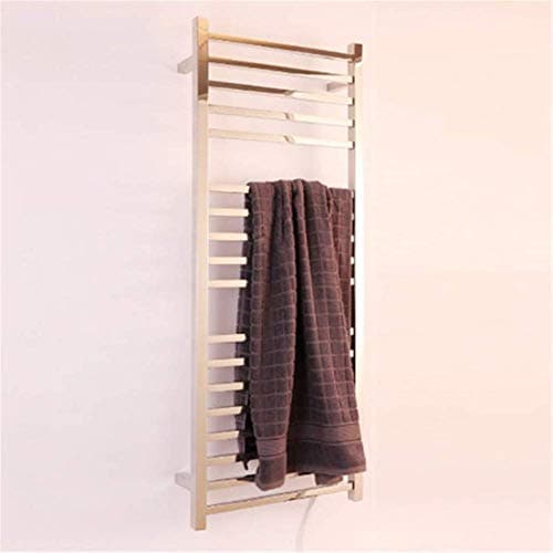 Modern 18-Bar Wall Mounted Towel Warmer,Energy Efficient 150W Electric Plug in Heated Towel Rack for Bathroom Modern Steel Towel Heater Rail,Plugin