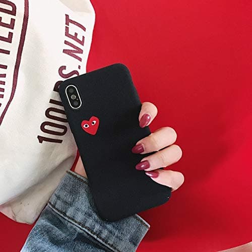 Half-Wrapped Case - Hot Love CDG Play Comme des Garcons Hard Matte Protect Cover case for iPhone 6 6S Plus 7 8 Plus X XS MAX XR Frosted Phone Cases - by ANNELE - 1 PCs