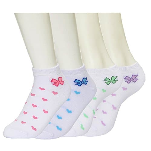 JOY SOX - Medium High Women's 4 Pairs Socks, Model : 114 (9-11, Ribon)