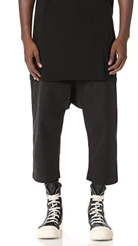 Rick Owens DRKSHDW Men's Cropped Drawstring Pants, Black, Medium