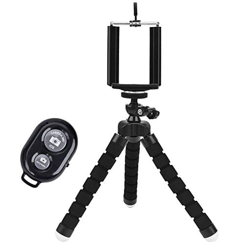 Universal Compact Tripod Stand - Remote Included - Flexible Octopus Cell Phone Camera Selfie Stick Tripod Mount for Smartphone / Digital Camera / GoPro Hero