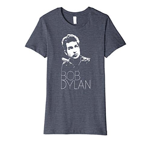 Womens Bob Dylan Stacked Photo Tee Officially Licensed Medium Heather Blue