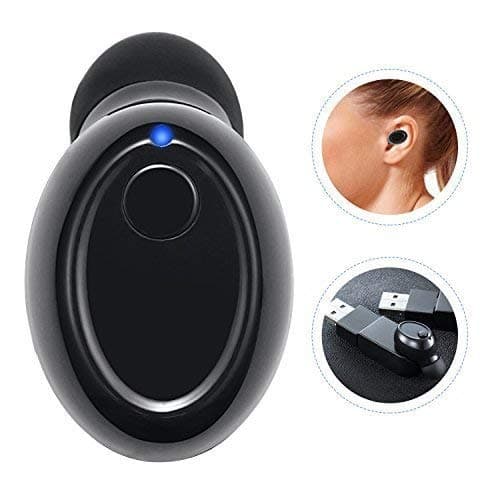 Mini Bluetooth Earbud,in Ear invisible Headphone Wireless Headset Car Bluetooth V4.1 Earpiece 70 Hours Standby Time 6 Hours Playtime with Microphone/Magnetic USB Charger for iPhone Android