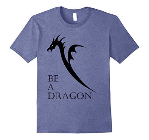 Mens Be a Dragon BAD t-shirt Medium Heather Blue