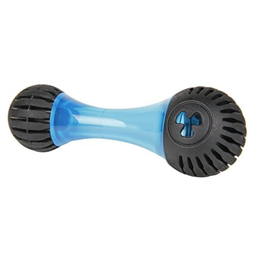 Medium Chewing Squeeze Bone Dog Toy with Dental Twist Caps Midi (Blue)